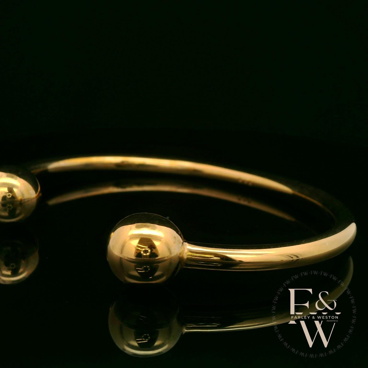 Torque Bangle Heavyweight Handmade 9ct Gold 50g UK Hallmarked
