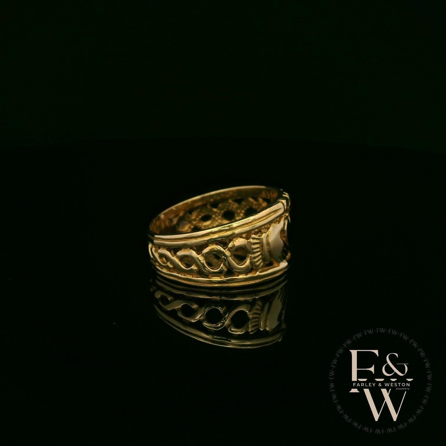 9ct Yellow Gold Claddagh Band Ring