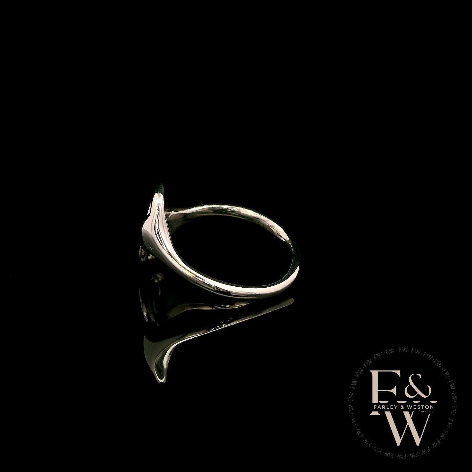 9ct White Gold Horse Shoe Design Ring