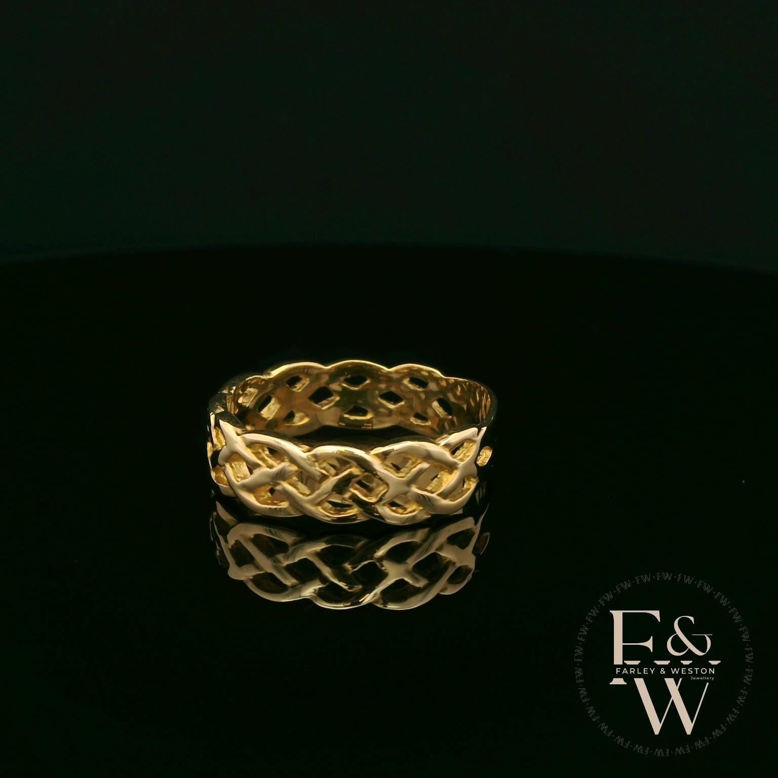 9ct Yellow Gold Fully-Woven Design Band Ring