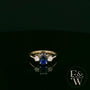 Lab Grown Sapphire and Diamond 9ct Yellow Trilogy Ring