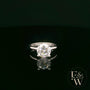 9ct White Gold Large Single Stone White Moissanite Ring