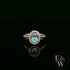 Lab Grown Aqua and Diamond 9ct Yellow Cluster Ring
