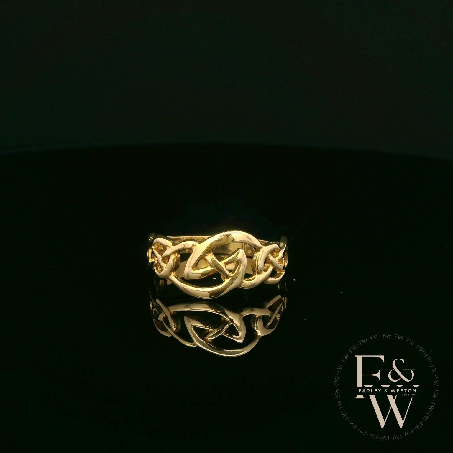Celtic Trinity Knot Ring 9ct Yellow Gold