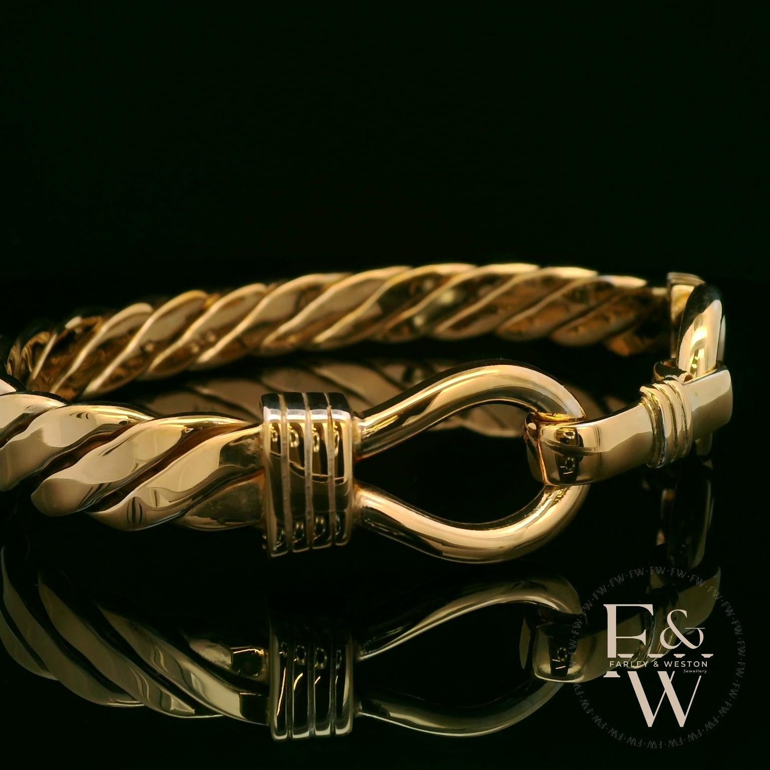 Gucci Style Twist Bangle Heavy Handmade 9ct Gold 65g UK Hallmarked