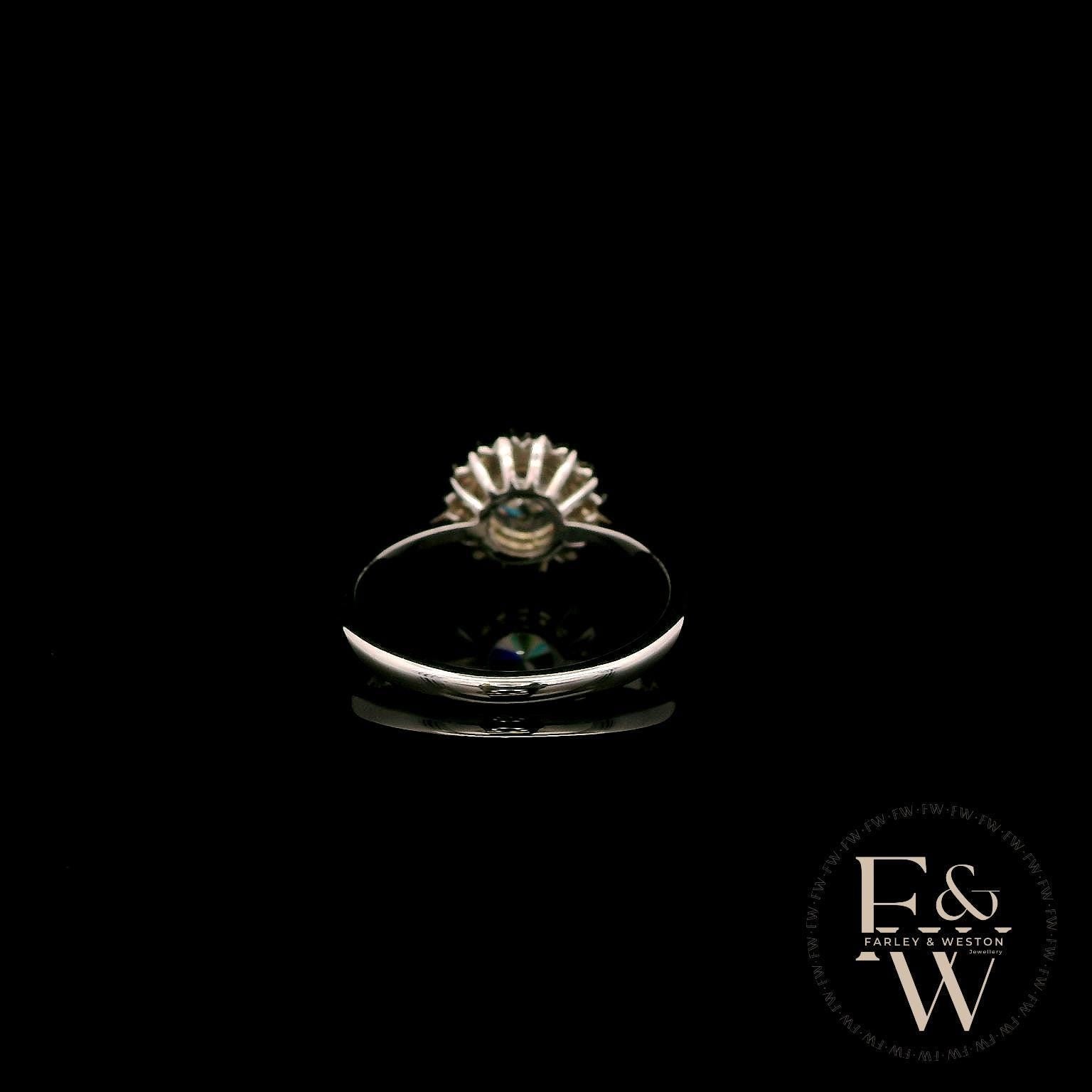 9ct White Gold & White Moissanite Gold Floral Ring
