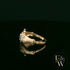 9ct Yellow Gold Green Agate & White CZ Claddagh Cluster Ring