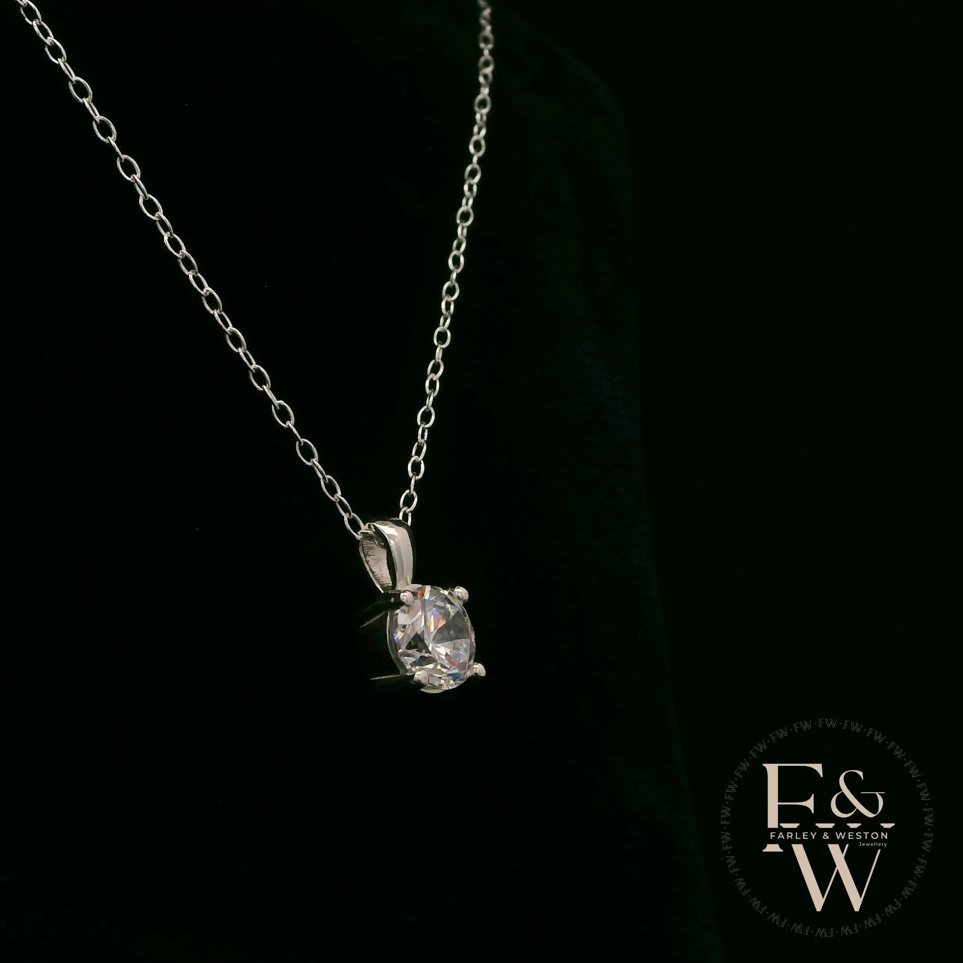 Sterling Silver 1ct Single Stone Moissanite Pendant