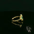 9ct Yellow Gold Clover Ring with Heart-Shaped Green Agate's