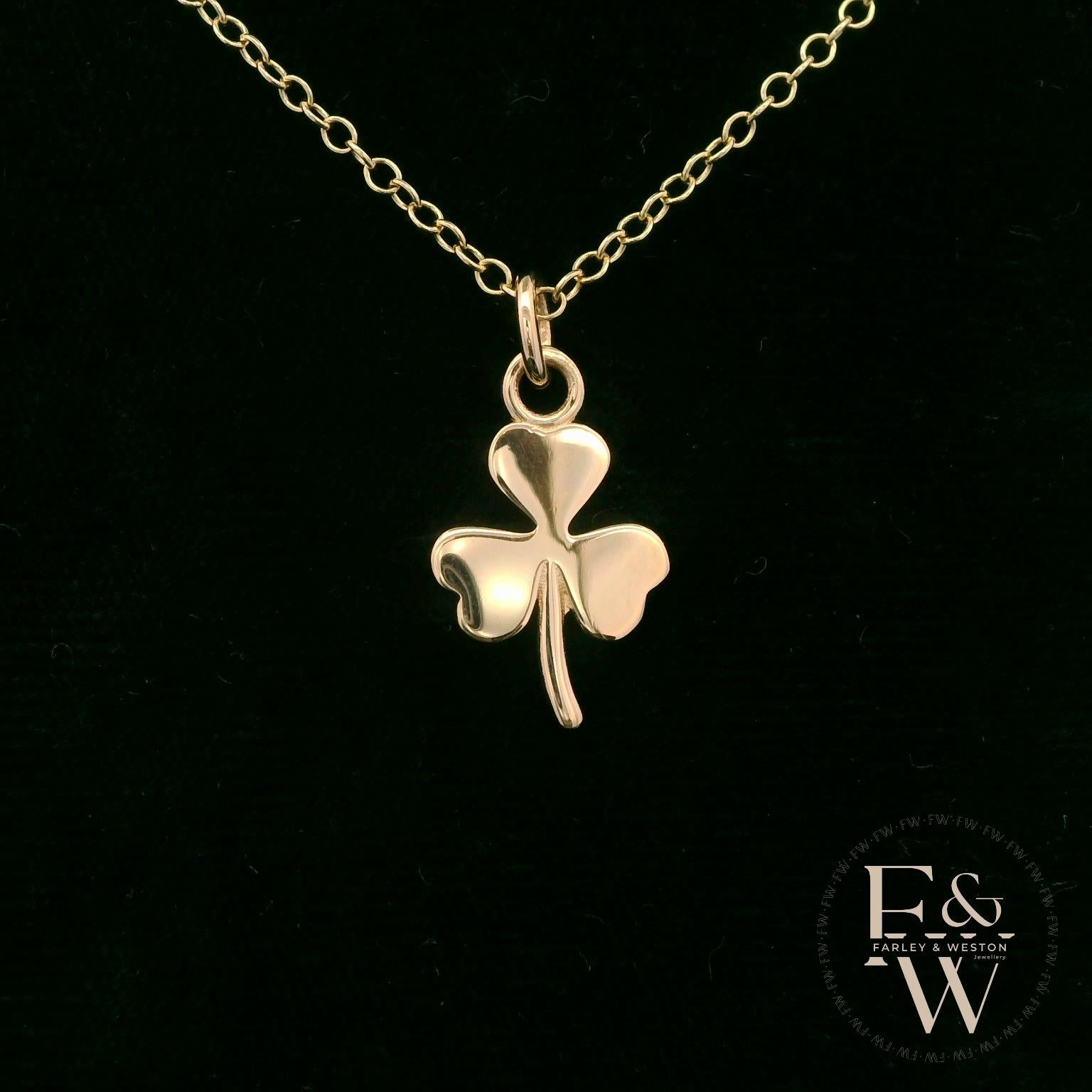 9ct Yellow Gold 3 Leaf Clover Pendant