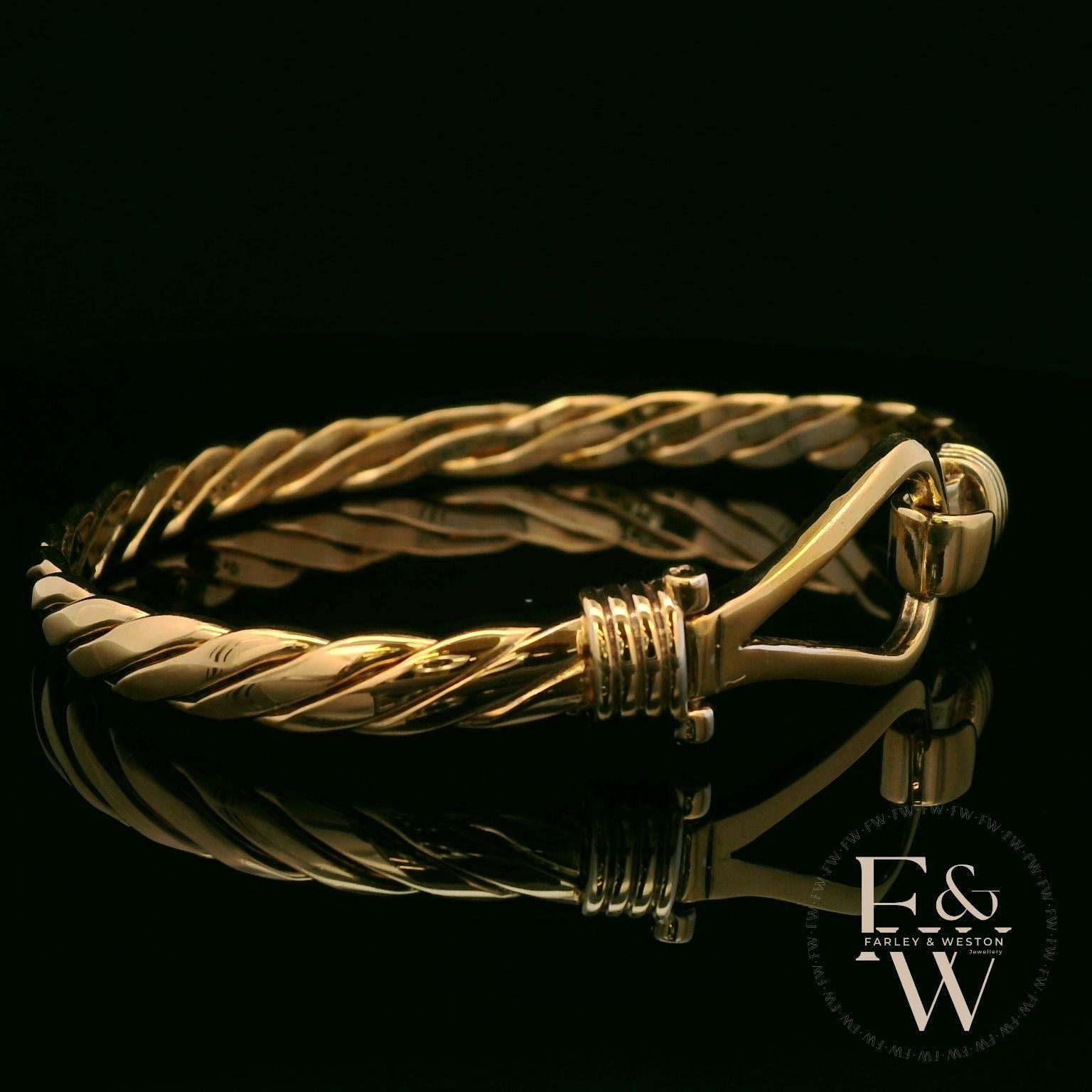 Twist Bangle Heavy Handmade 9ct Gold 26g UK Hallmarked