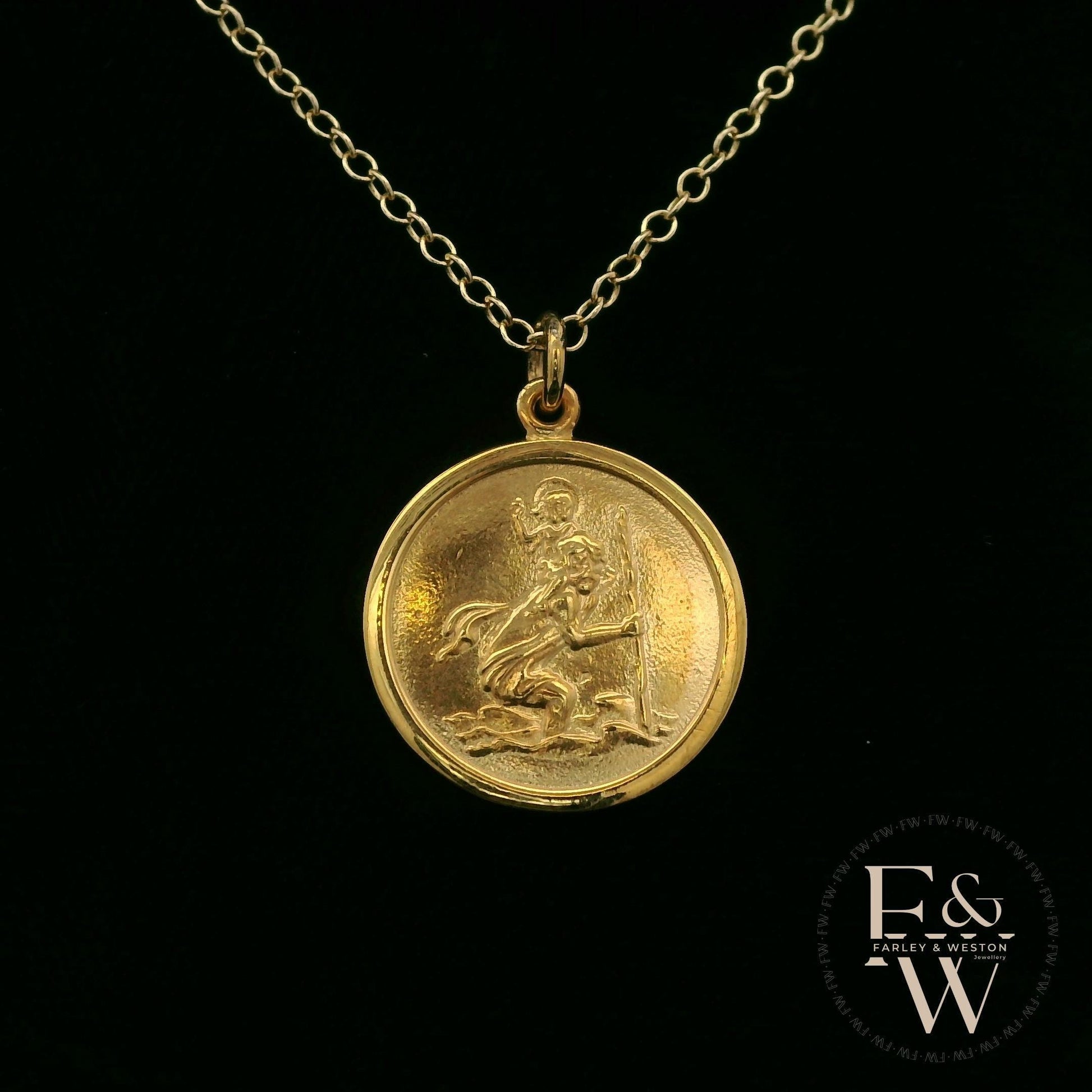 9ct Yellow Gold Saint Christopher Pendant