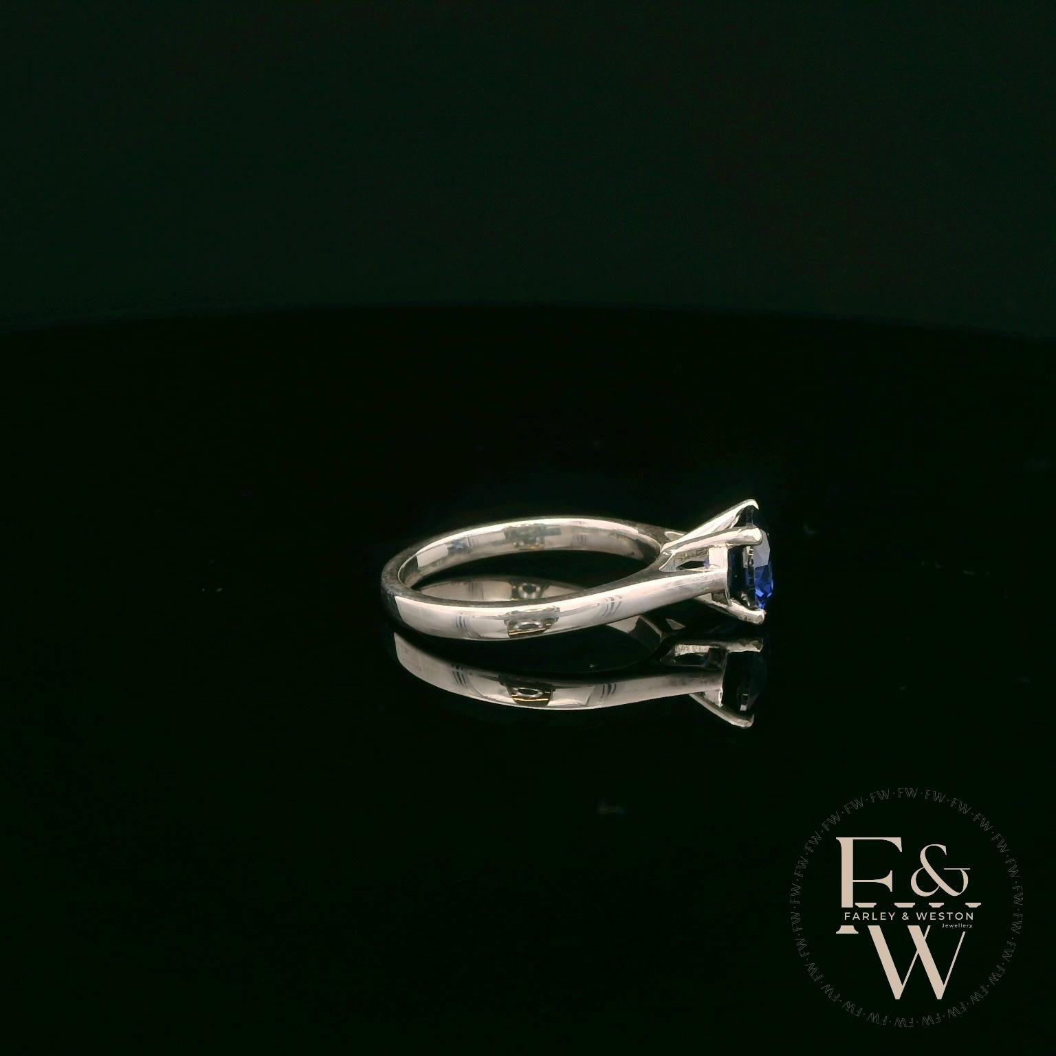 Sterling-Silber Saphir Zirkonia Solitärring