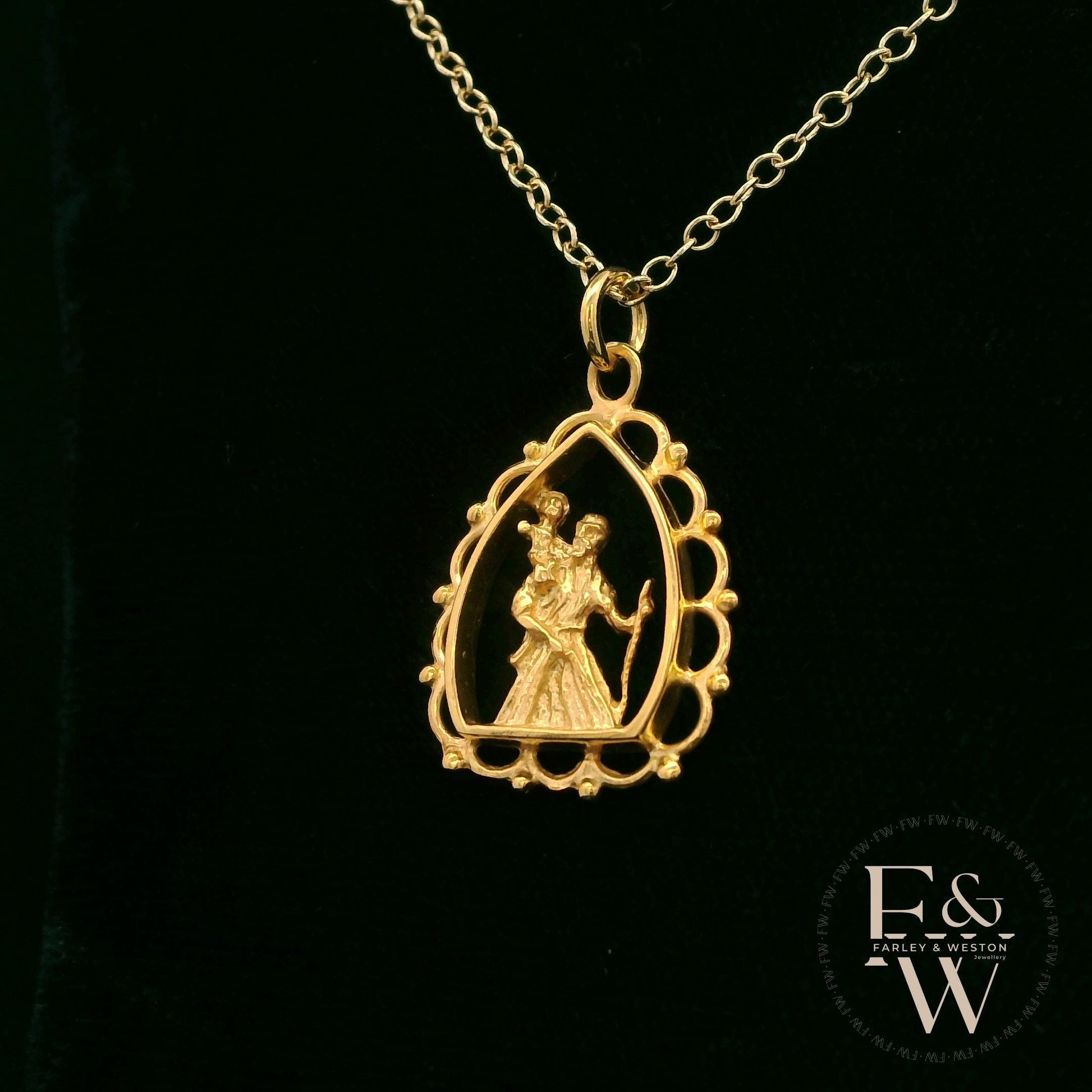 9ct Yellow Gold Saint Christopher Pendant