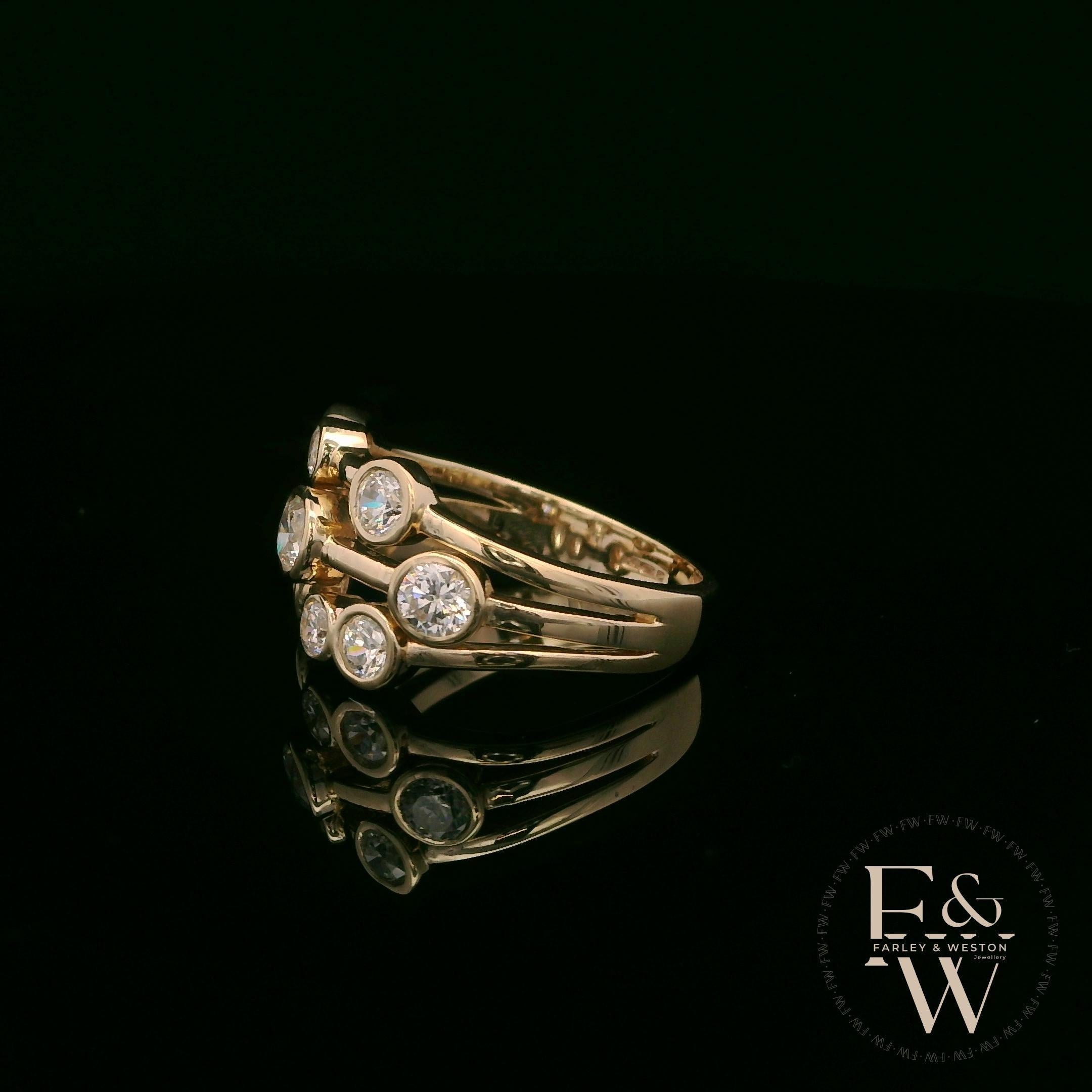 Diamond Unique 9ct Yellow Gold Raindance Ring