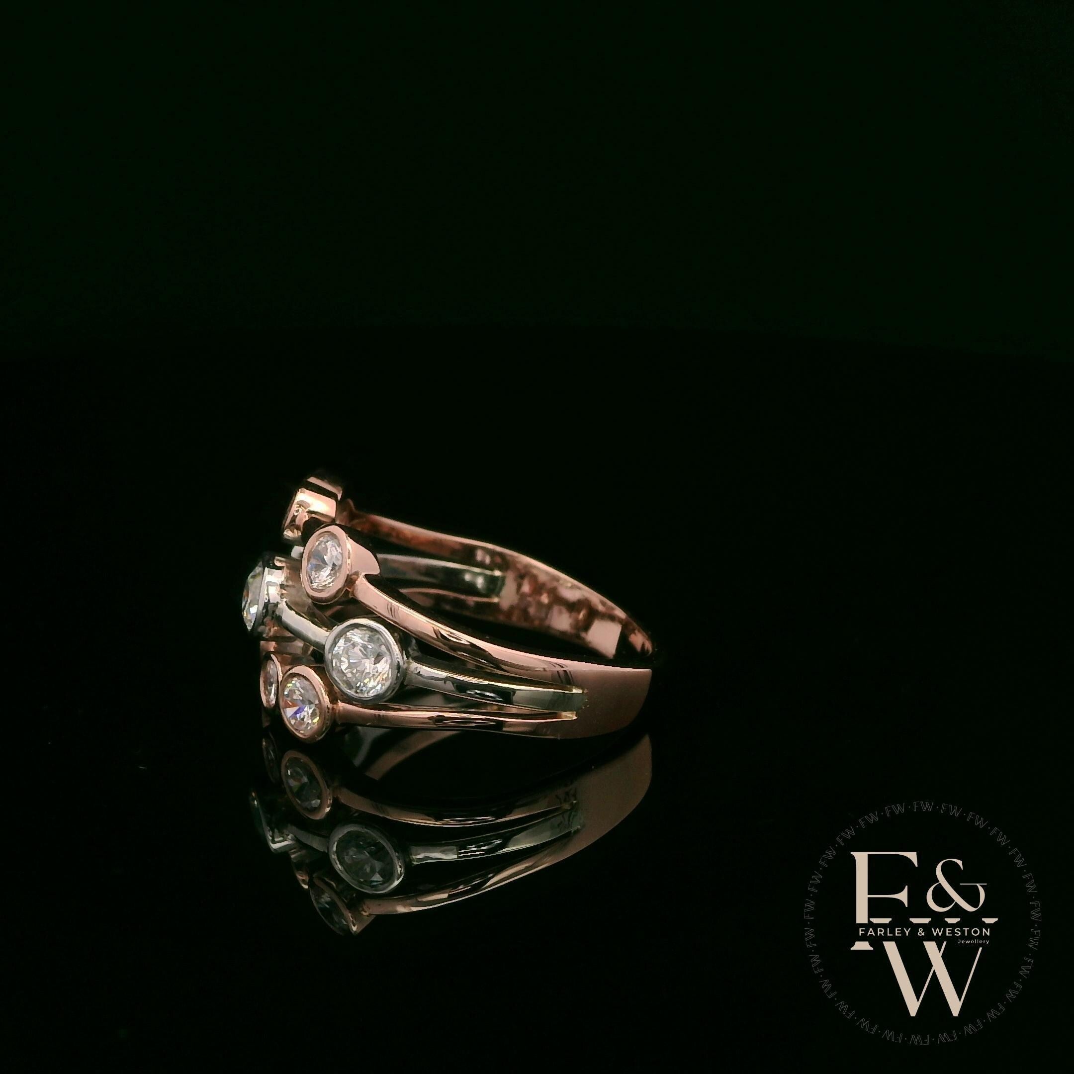 Lab-Grown Diamond 9ct Rose and White Gold Raindance Ring
