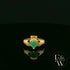 Claddagh Ring 9ct Yellow Gold with Green Agate Heart