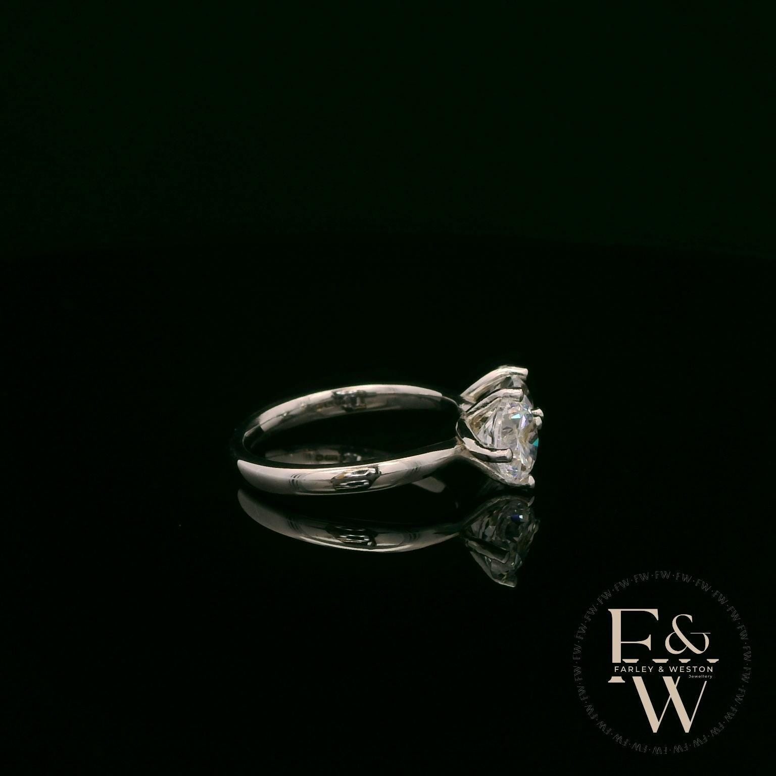 Double Moissanite & 9ct White Gold Ring