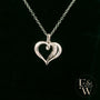 Sterling Silver White Moissanite Heart Pendant