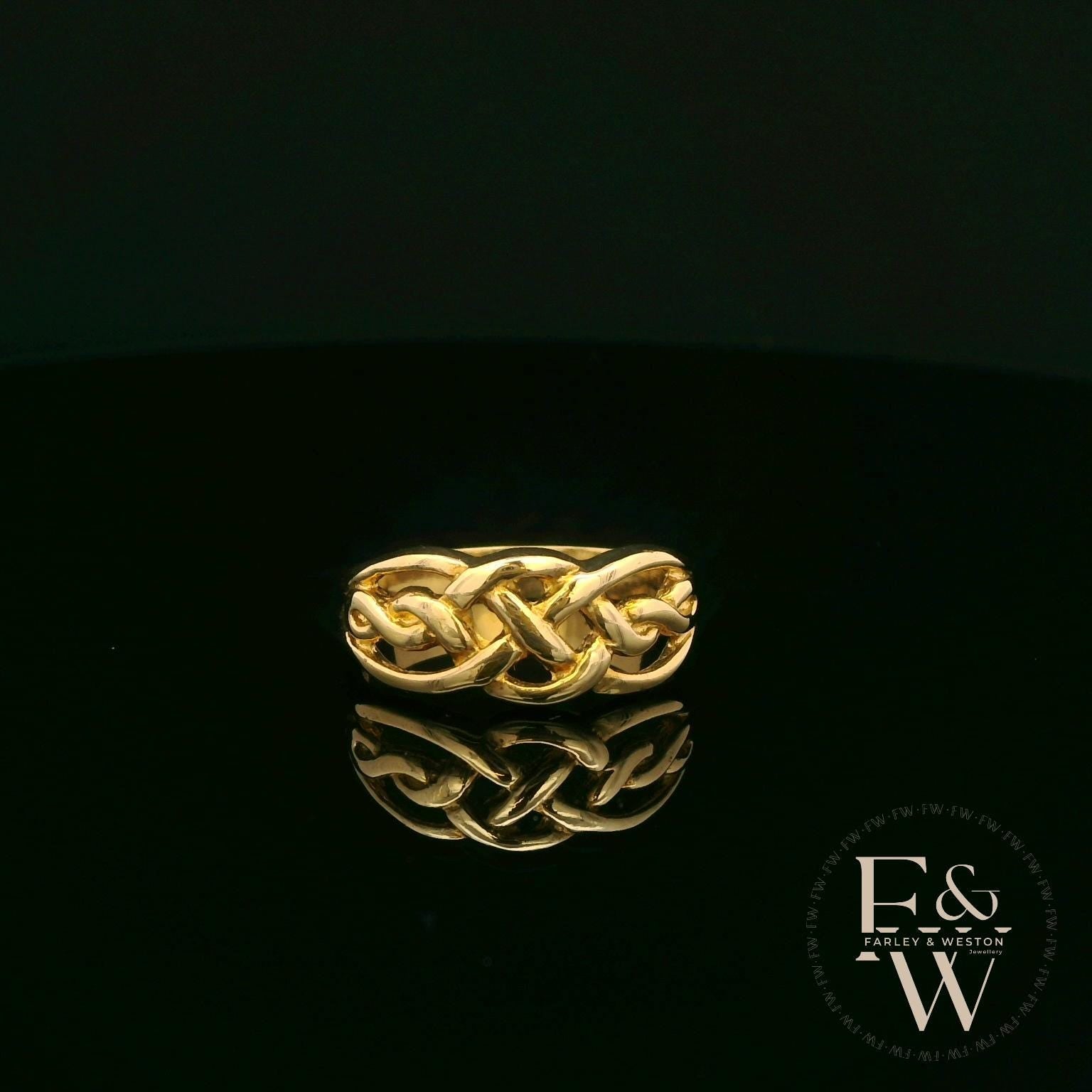 9ct Yellow Gold Half-Woven Design Band Ring