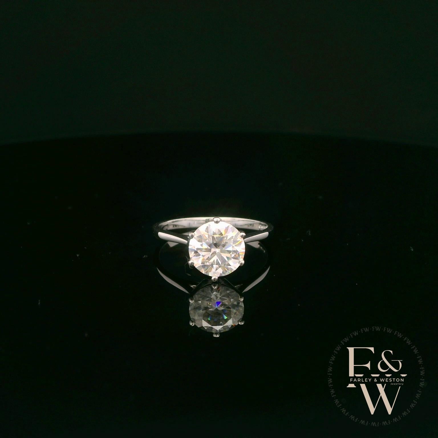 9ct White Gold Lab-Grown Diamond Single Stone Ring