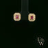 18ct Yellow Gold Emerald-Cut Ruby & Diamond Studs
