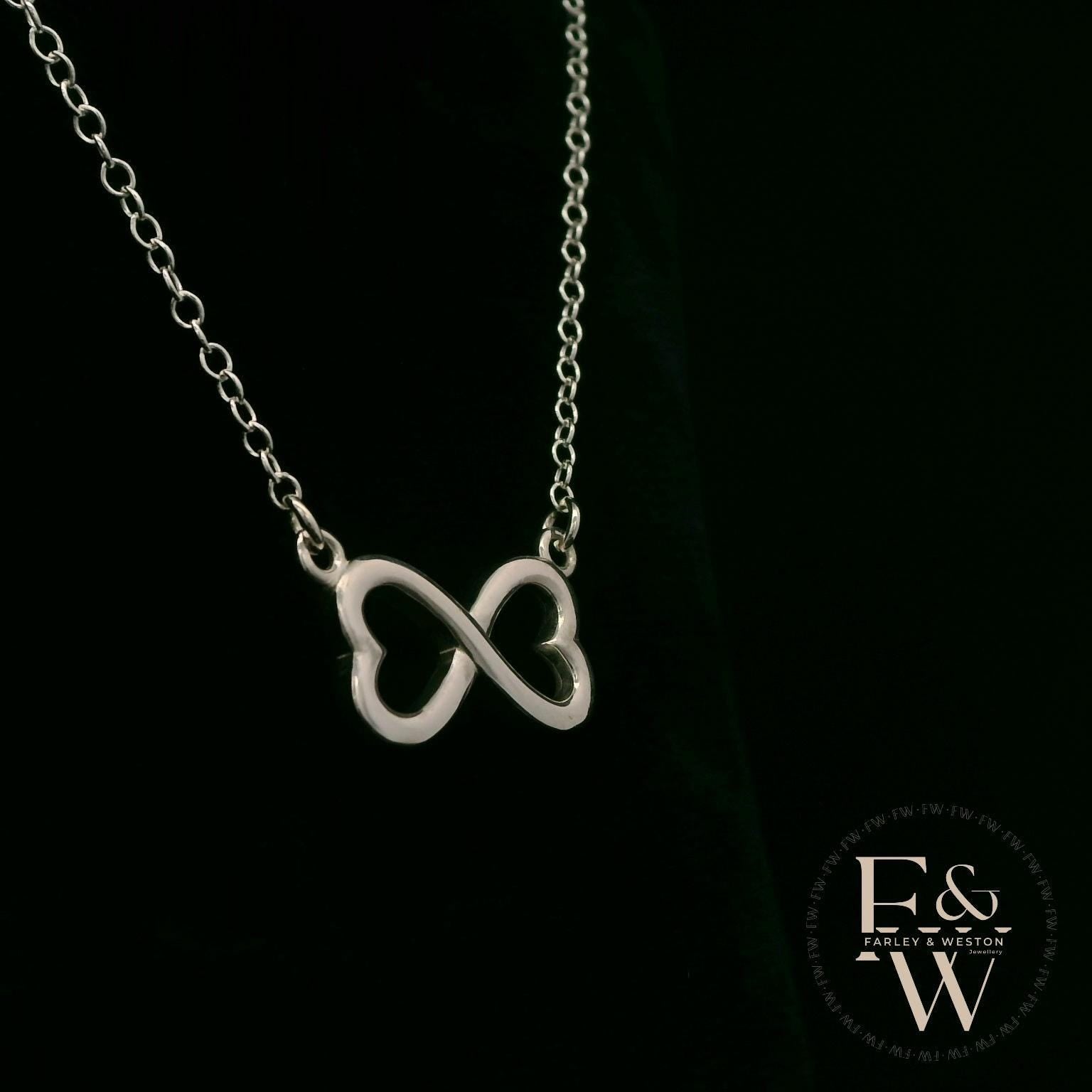 Silver Infinity Heart Charm Pendant