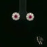 18ct White Gold Round-Cut Ruby & Diamond Studs