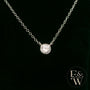 9ct White Single Stone Moissanite Necklace
