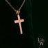 9ct Rose Gold White Moissanite Stone Set Cross Pendant