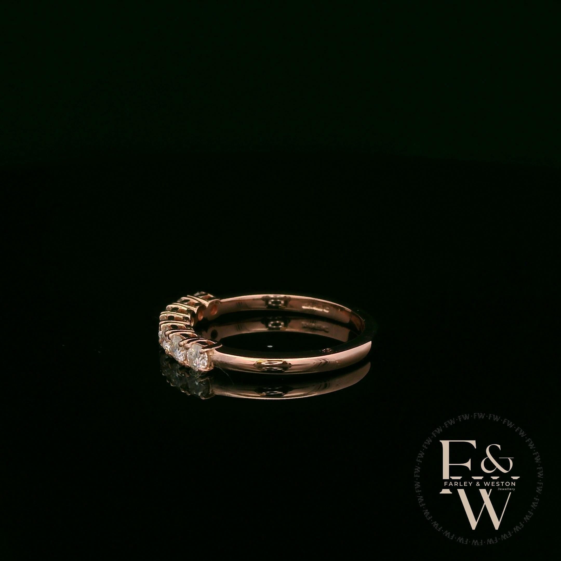 9ct Rose Gold Diamond Half Eternity Ring