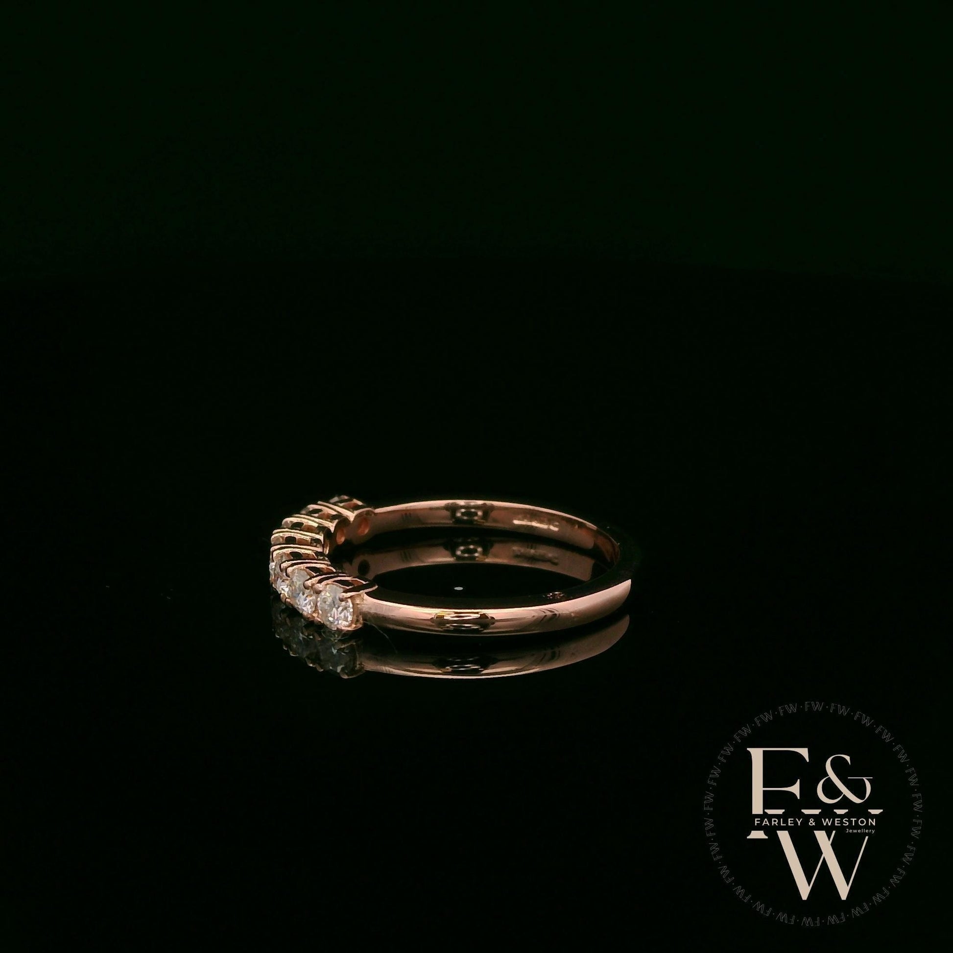 9ct Rose Gold Diamond Half Eternity Ring