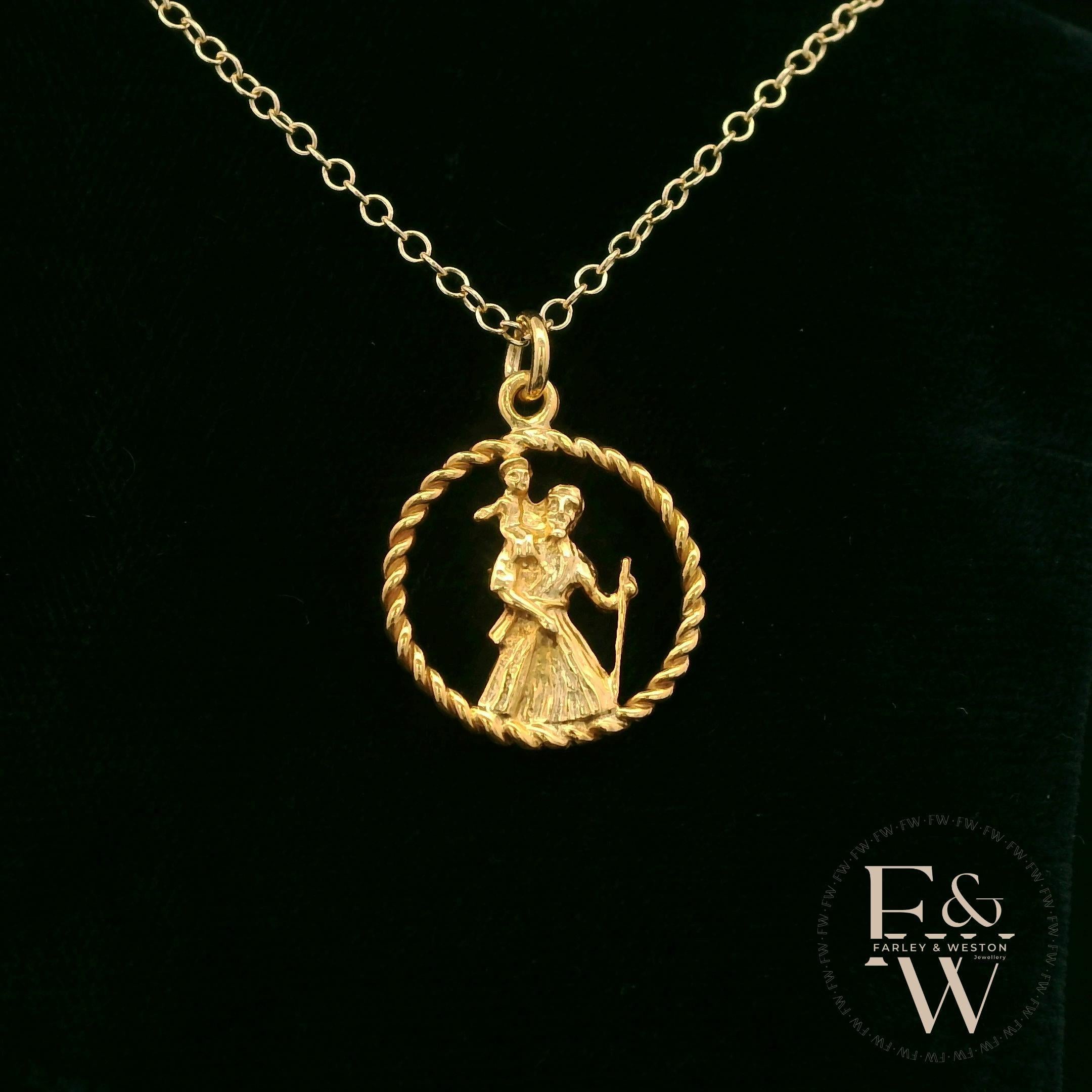 9ct Yellow Gold Saint Christopher Pendant