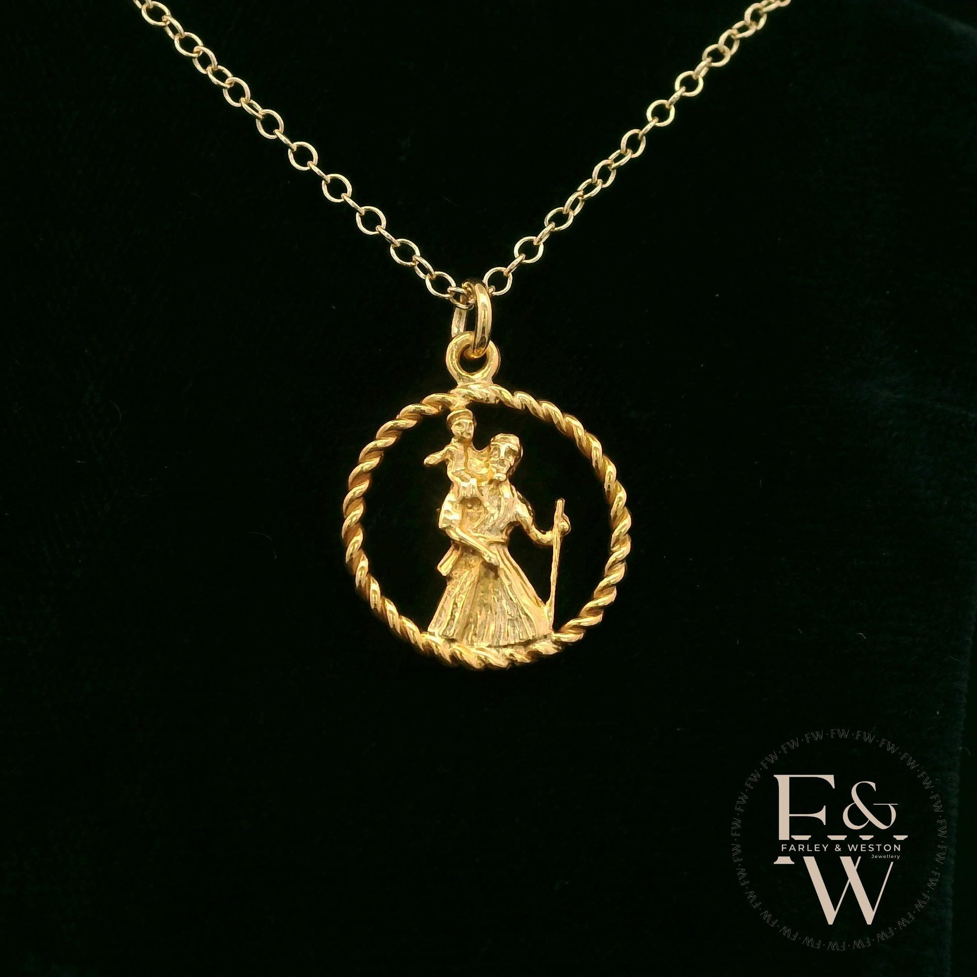 9ct Yellow Gold Saint Christopher Pendant