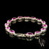 Sterling Silver Oval Pink Topaz Bracelet