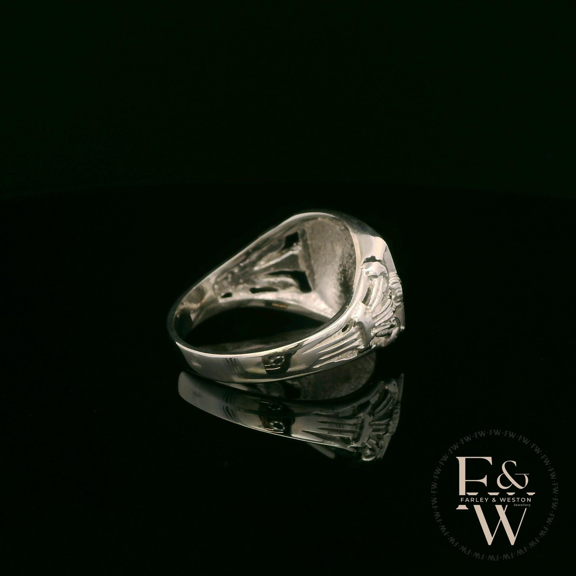 Large Sterling Silver Welsh Dragon Signet Ring