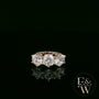 9ct Rose Gold & Three Stone Moissanite Ring