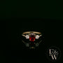 Lab Grown Ruby and Diamond 9ct Yellow Trilogy Ring