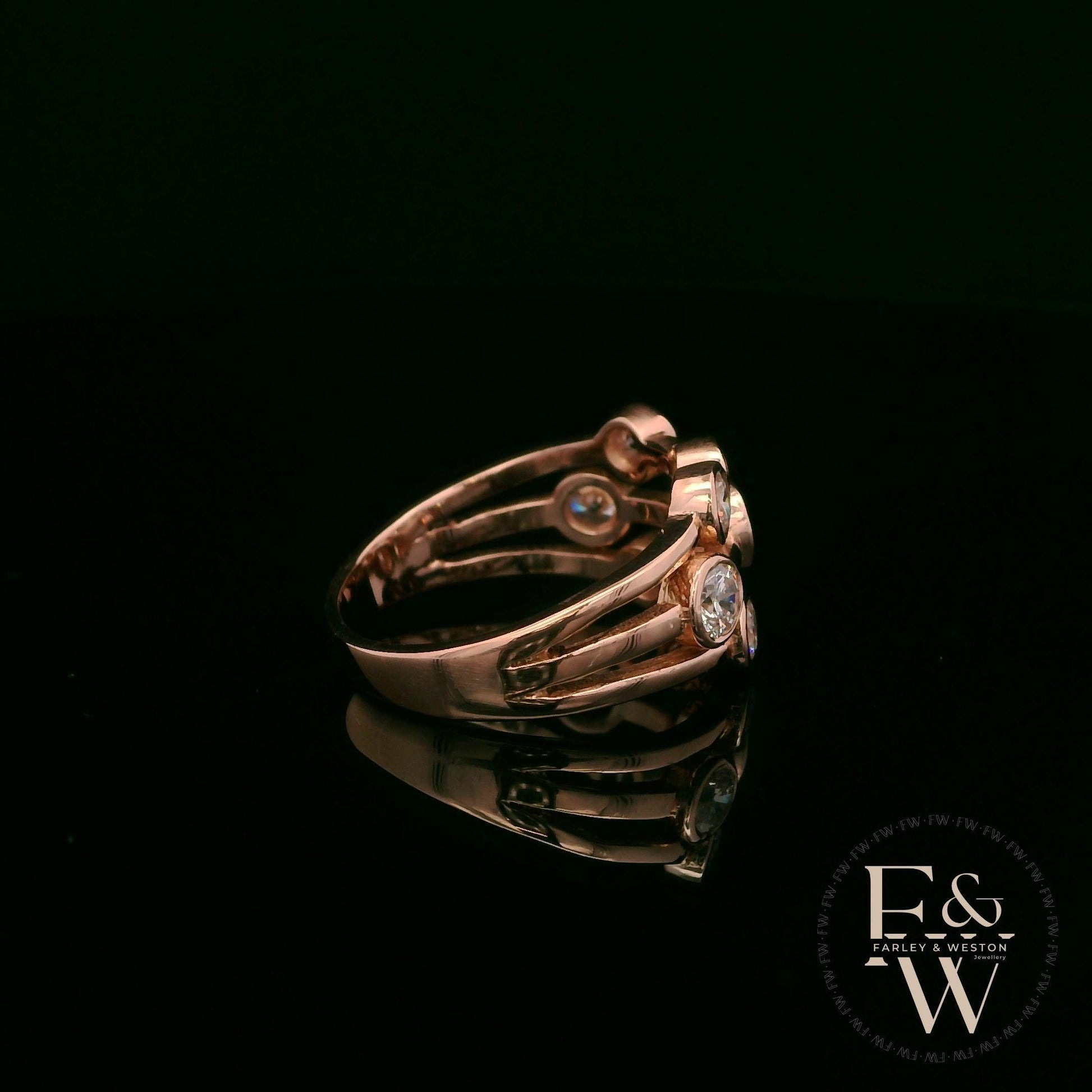 Lab Grown Diamond 9ct Rose Gold Raindance Ring