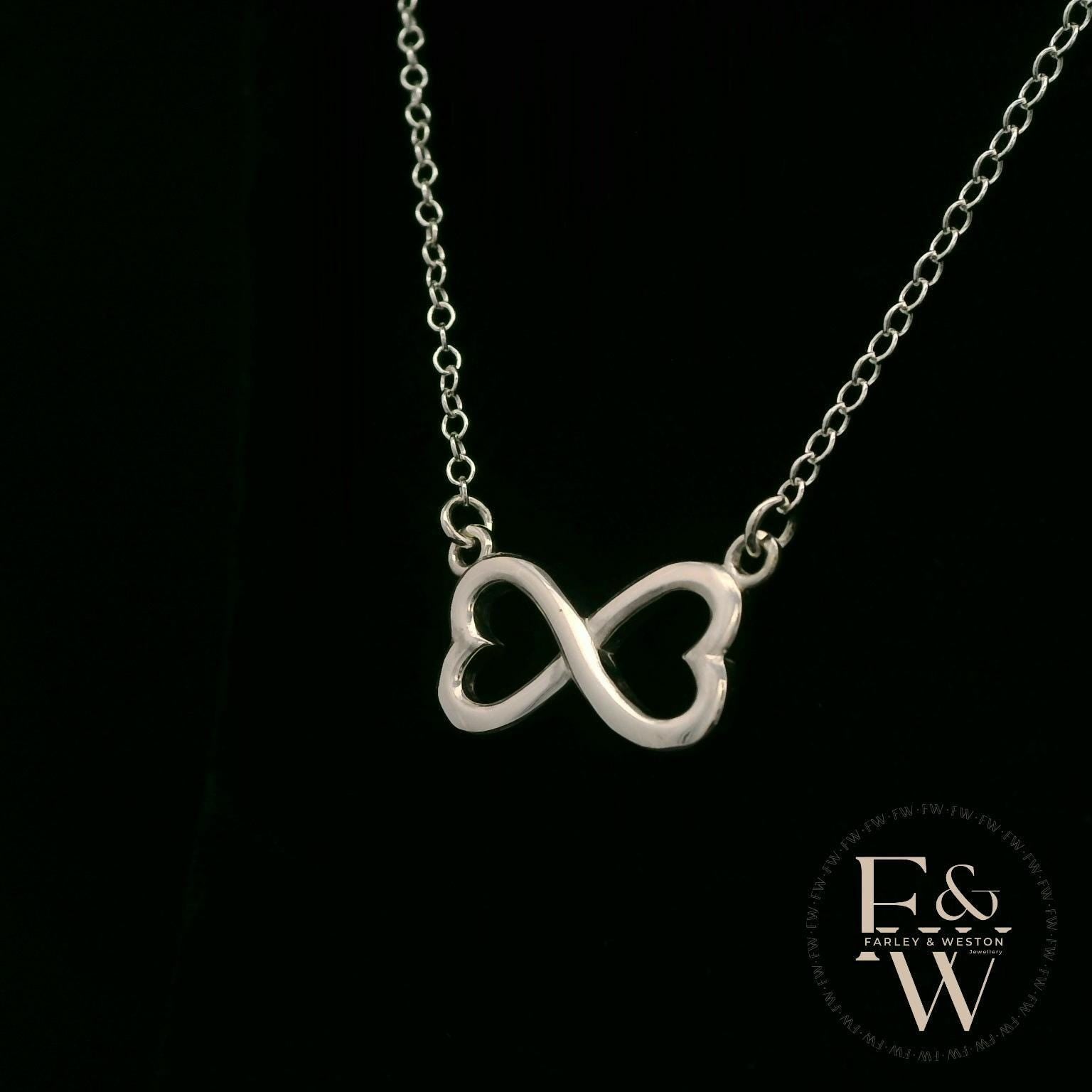 Silver Infinity Heart Charm Pendant