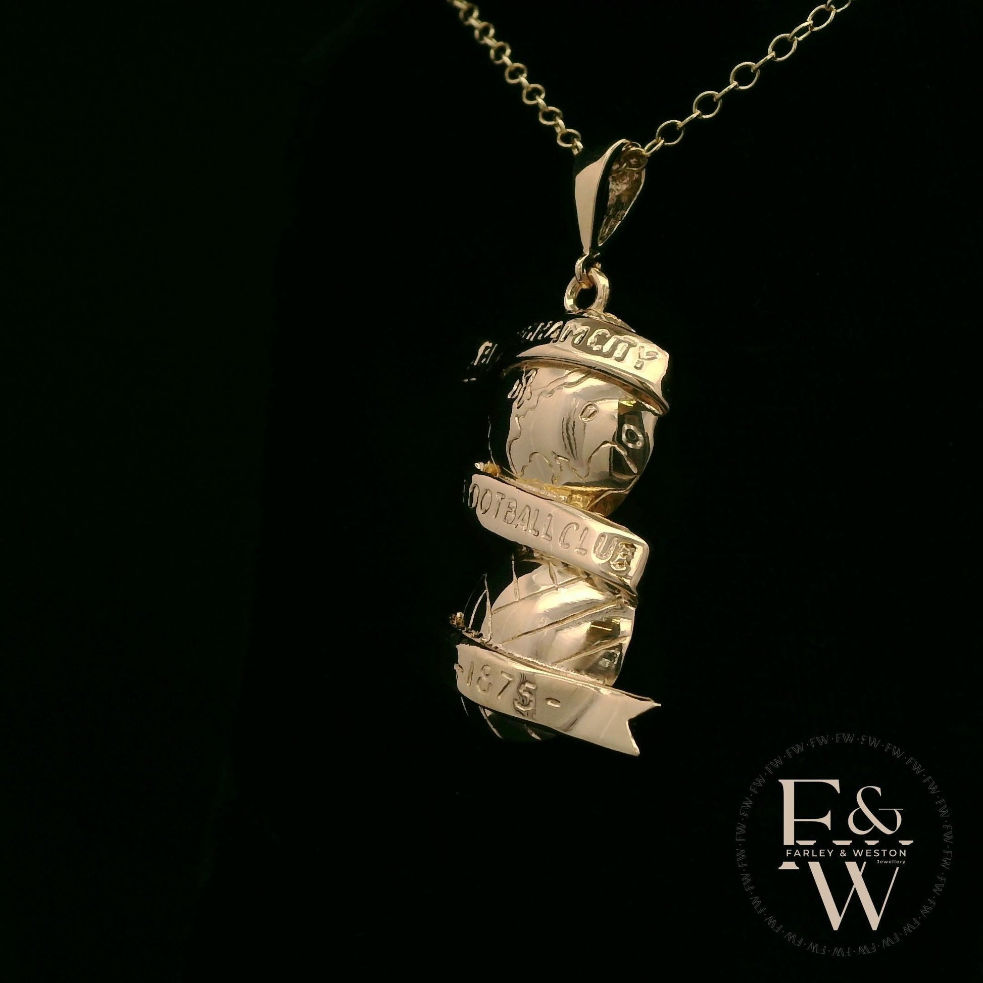 Birmingham City Football Club Yellow Gold Pendant