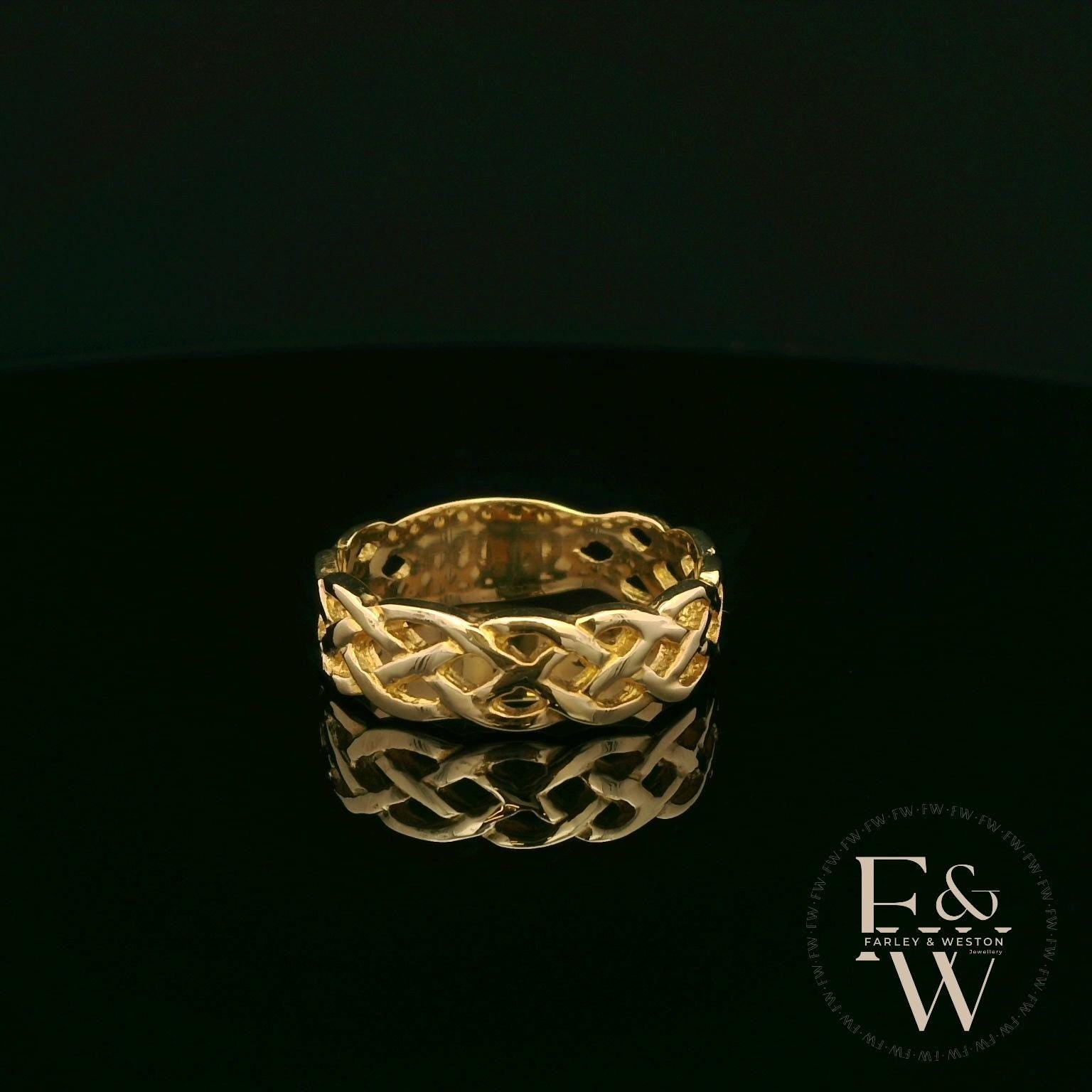 9ct Yellow Gold Fully-Woven Design Band Ring