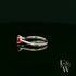 9ct White Gold Fire Opal CZ Solitaire Ring