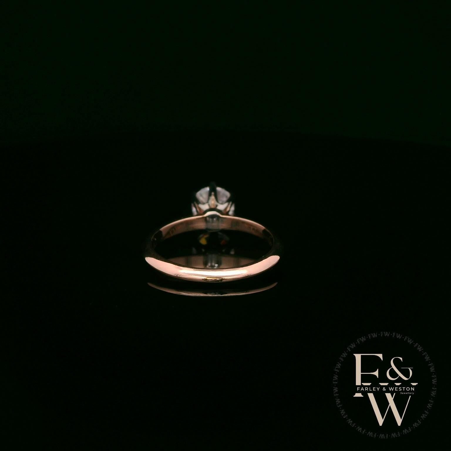 Solitaire Moissanite & 9ct Rose Gold Engagement Ring