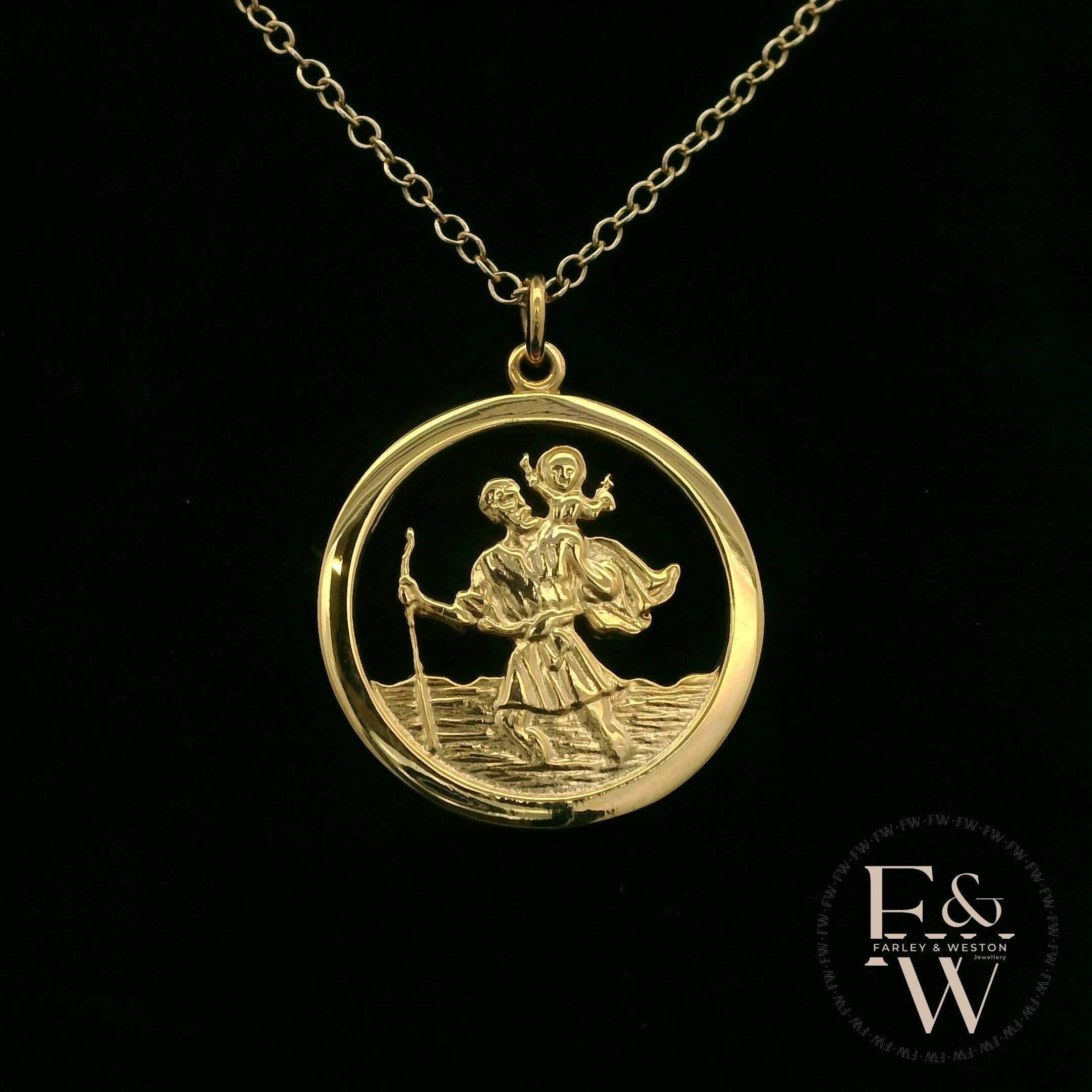 9ct Yellow Gold Saint Christopher Pendant