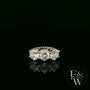 9ct White Gold & Three Stone Moissanite Ring