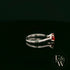 9ct White Gold Fire Opal CZ Solitaire Ring