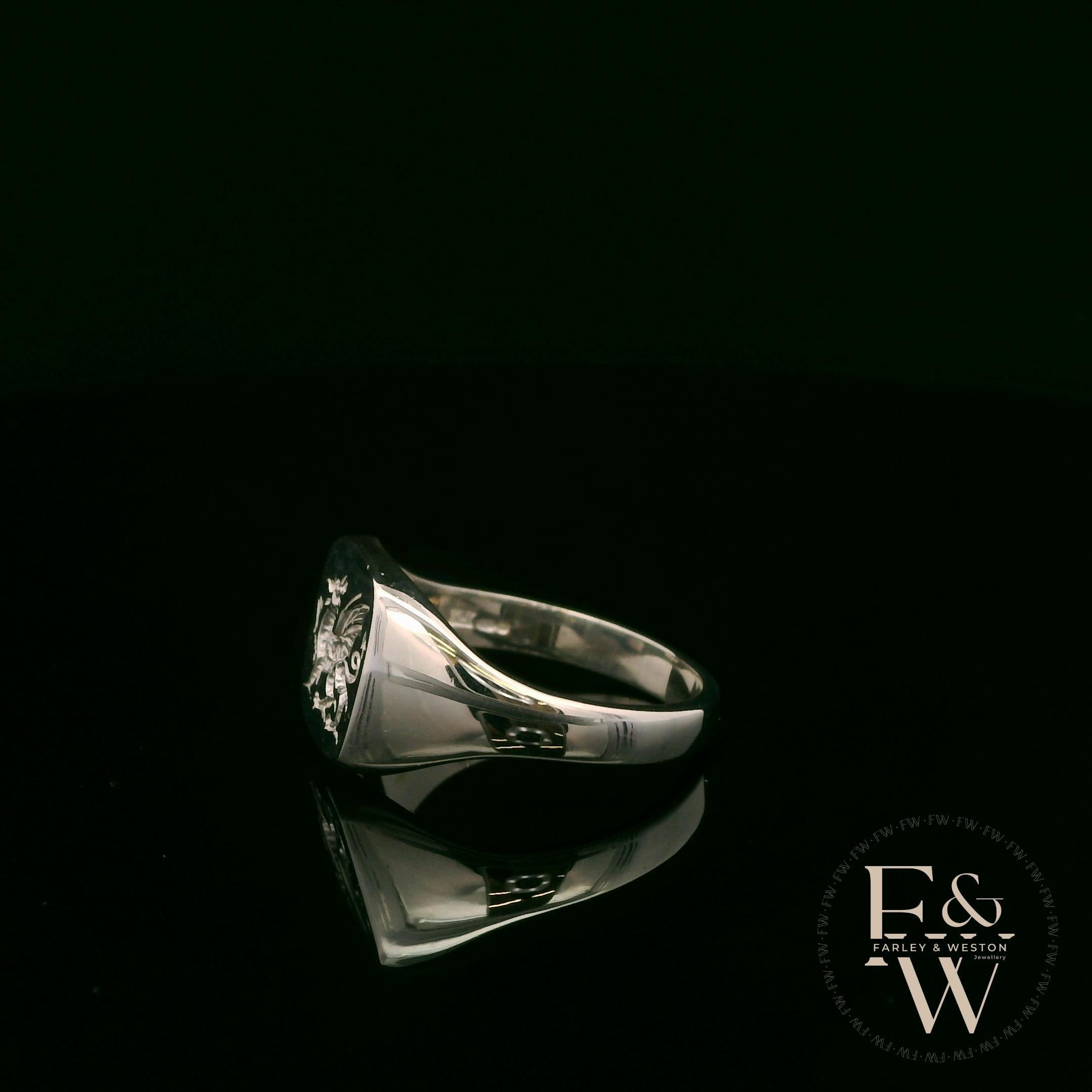 Sterling Silver Welsh Dragon Signet Ring