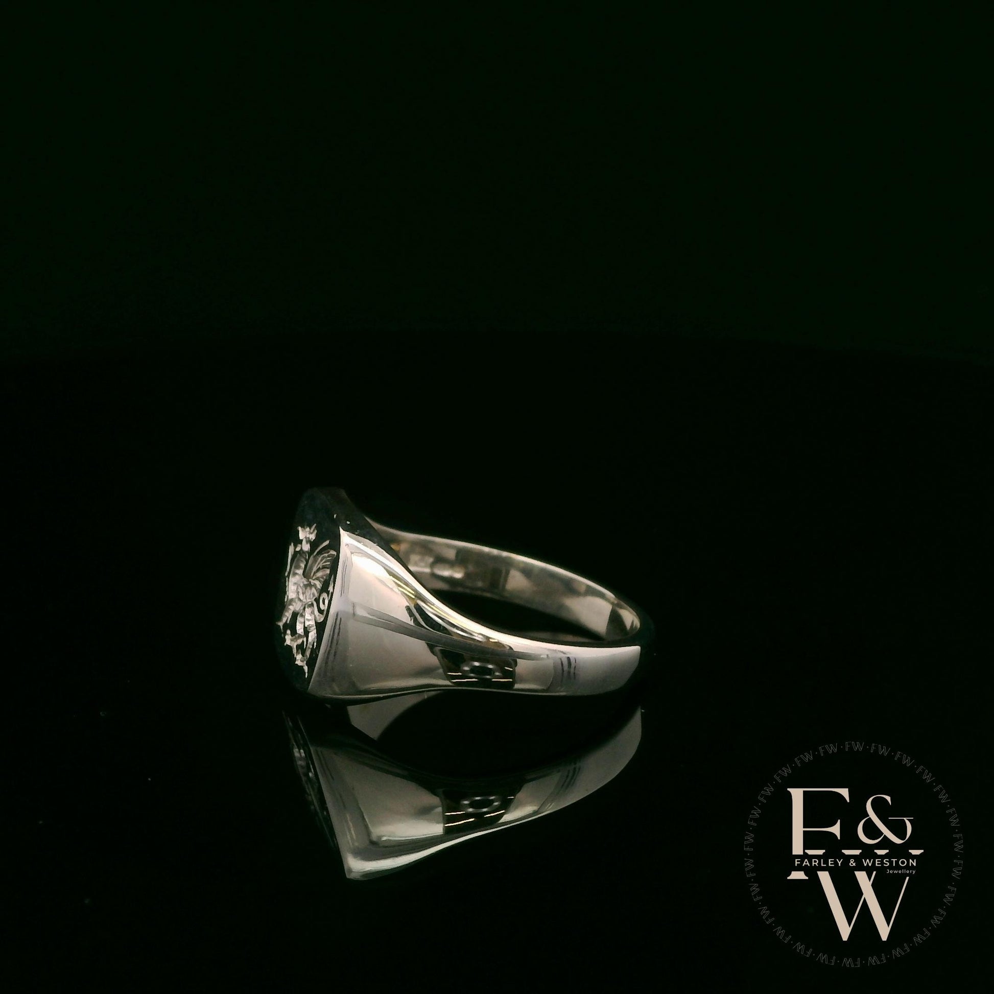 Sterling Silver Welsh Dragon Signet Ring