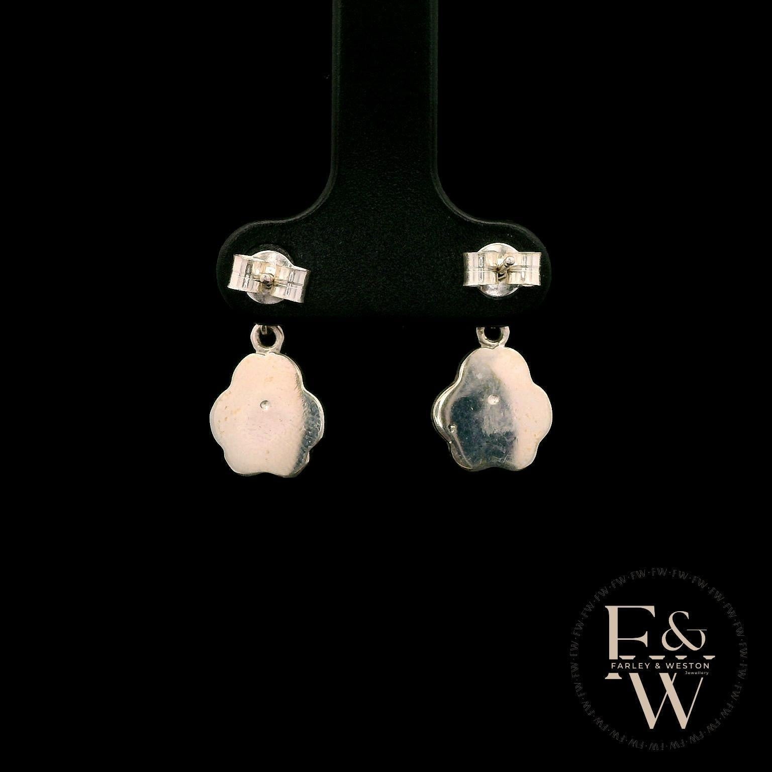 Charming Silver Paw-Print Droppers
